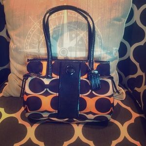 Orange, White, and Blue Coach Purse